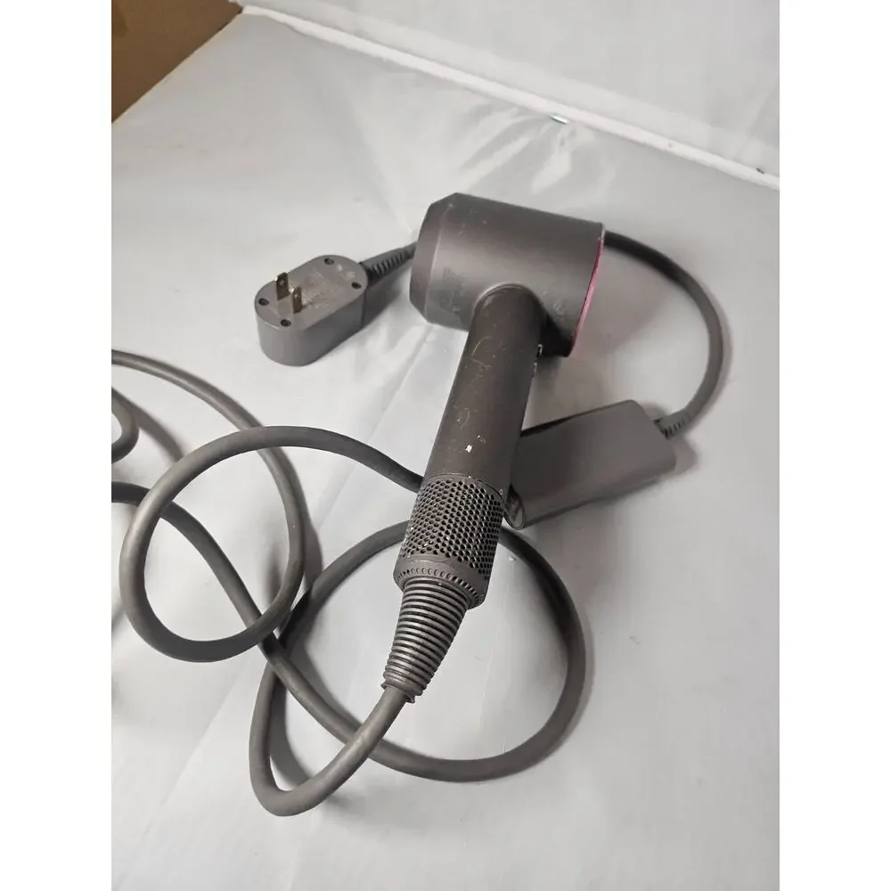 Dyson Supersonic Hair Dryer With Three Attachments. Gray And Fuscha
